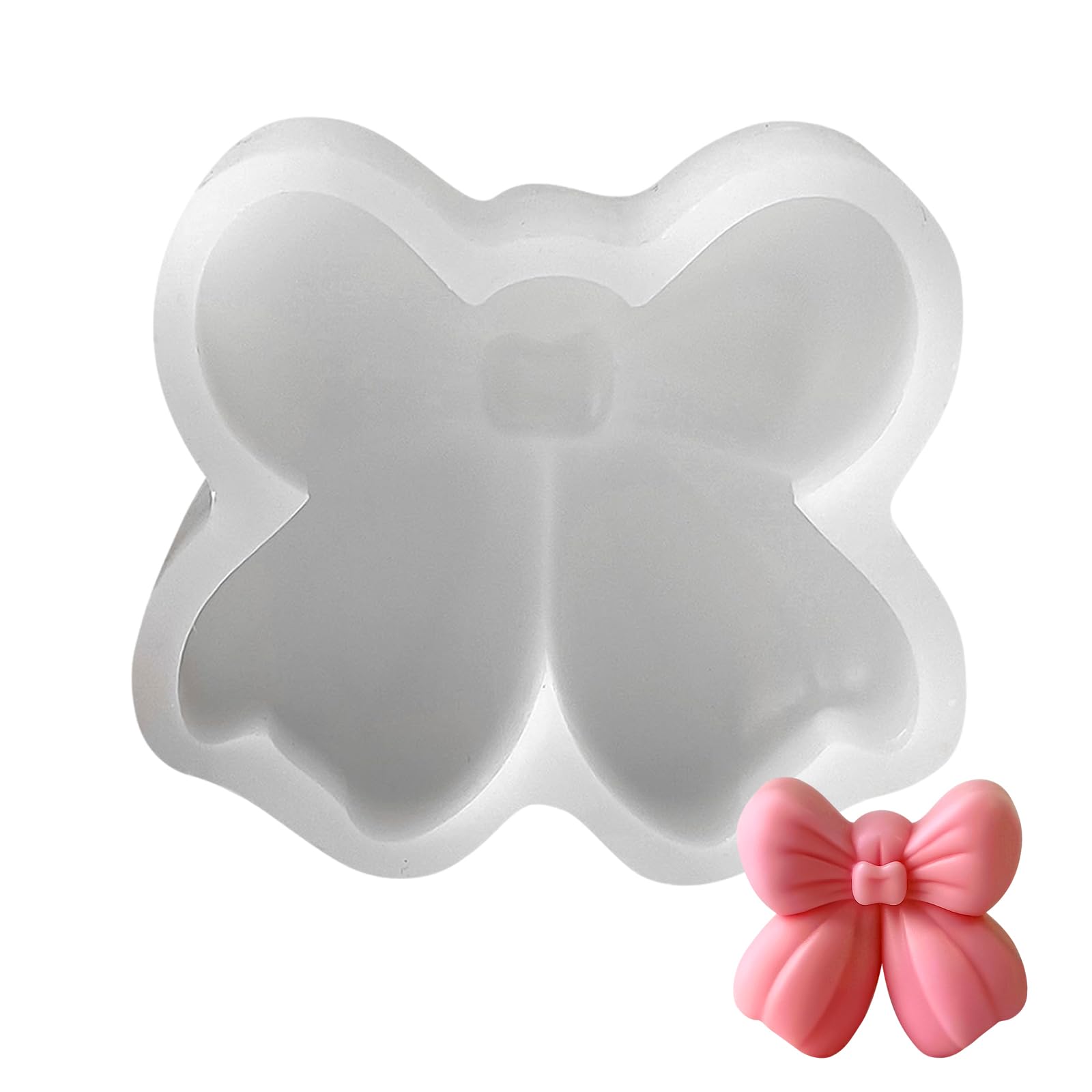 Unique Bow Silicone Mold Cute Bows Epoxy Resin Molds 3D Bow Chocolate Mold Ribbon Bowknot Soap Candle Molds for Candle Making Craft Supplies Fondant
