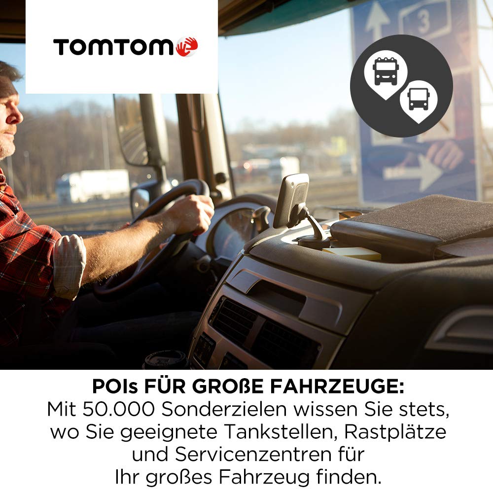 TomTom GO Professional 6250 Navigationsgerät (für LKW, Reisebusse und Transporter, 15-cm-Display, Höhen- und Gewichtsbeschränkungen, Echtzeit-Verkehrsinformationen und Lebenslang Traffic)
