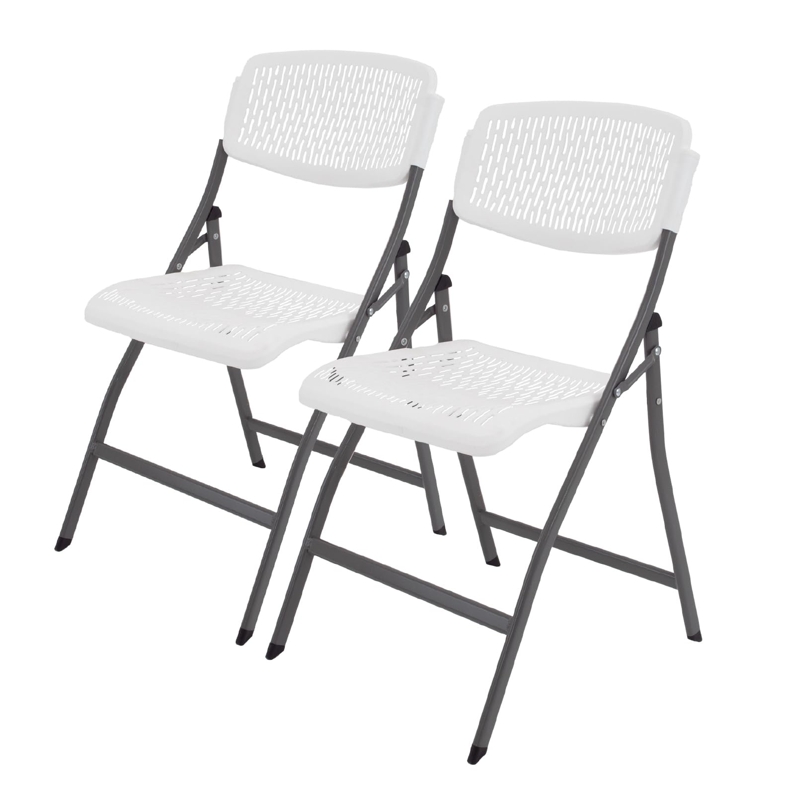 TRUTZHOLM Klappstuhl 2er Set 150 kg Traglast ergonomische Sitzform klappbarer Gartenstuhl mit wetterfester pflegeleichter Sitzfläche Balkonstuhl Campingstuhl Gartenstuhl Terrassenstuhl Angelstuhl weiß