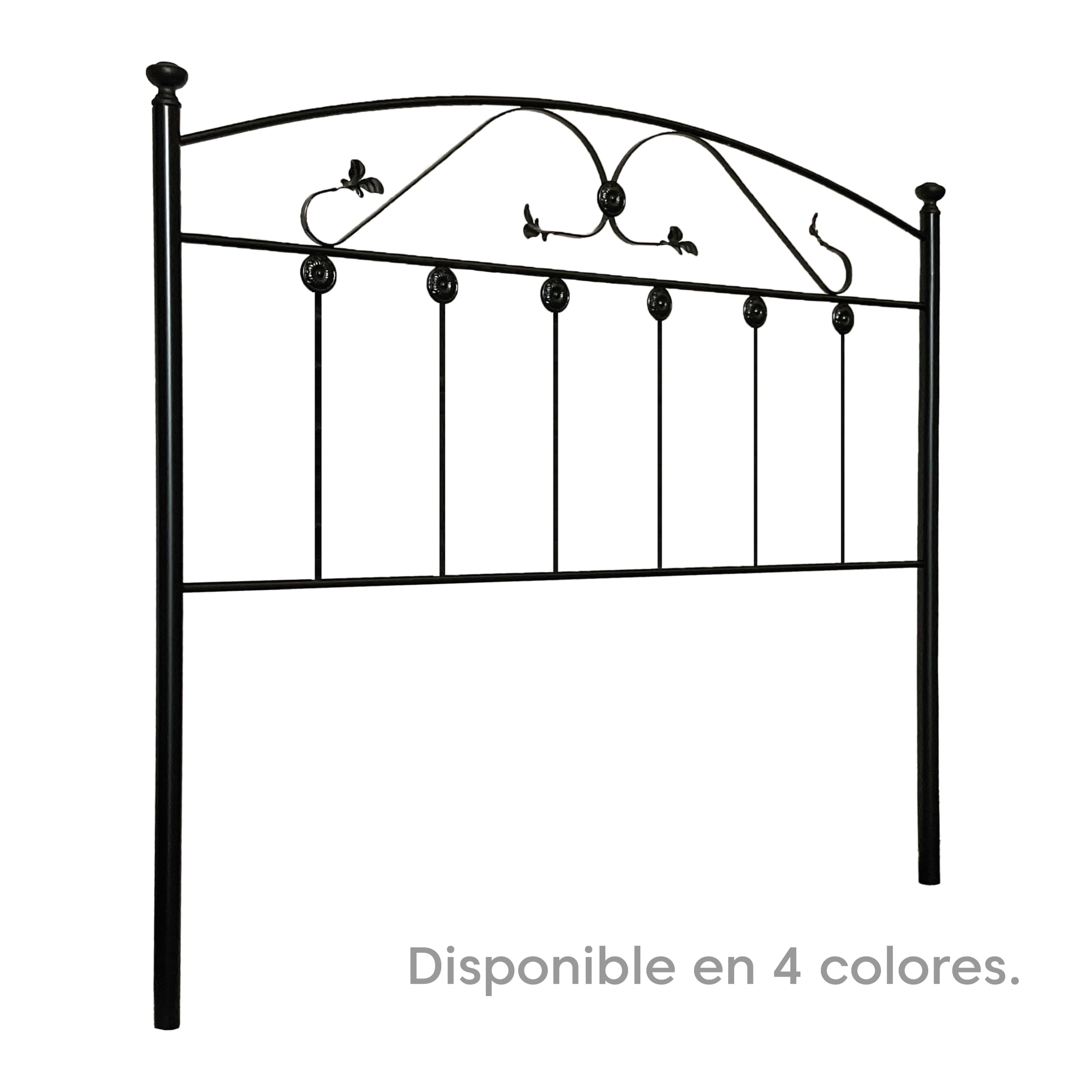 Cabecero Forja Málaga, Cabezal para Cama, Cabecero, Cama Matrimonio e Individual, Cama De Hierro, Cabezal Forja, Cabecero Juvenil, Hecho En España (Negro, 135 cm)