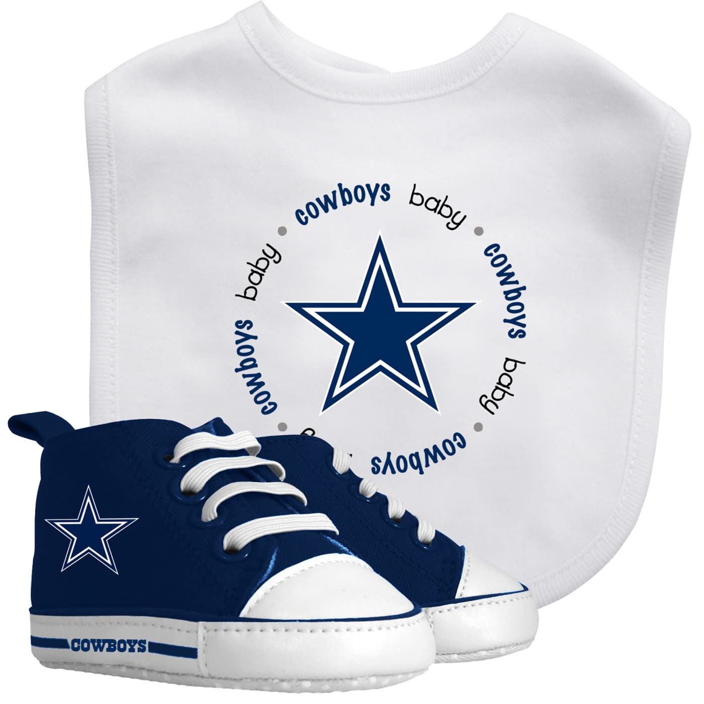 Baby Fanatic 2 Piece Bib and Shoes - NFL Dallas Cowboys - Unisex Infant Apparel