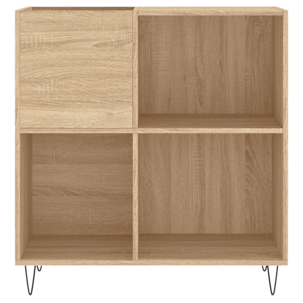 ARKEM Mobile Porta Dischi Rovere Sonoma 84,5x38x89, Supporto per Giradischi in Legno Multistrato con Spazio di Archiviazione