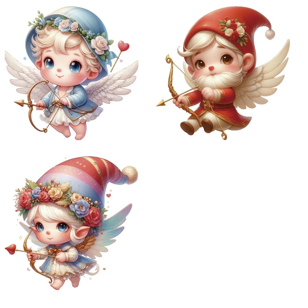 Gnome Watercolor Iron Transfer Patch Heat Transfer Sticker Vinyl Design Iron Applique T-Shirt Clothing DIY Craft Applique Clothing Decoration (P3)