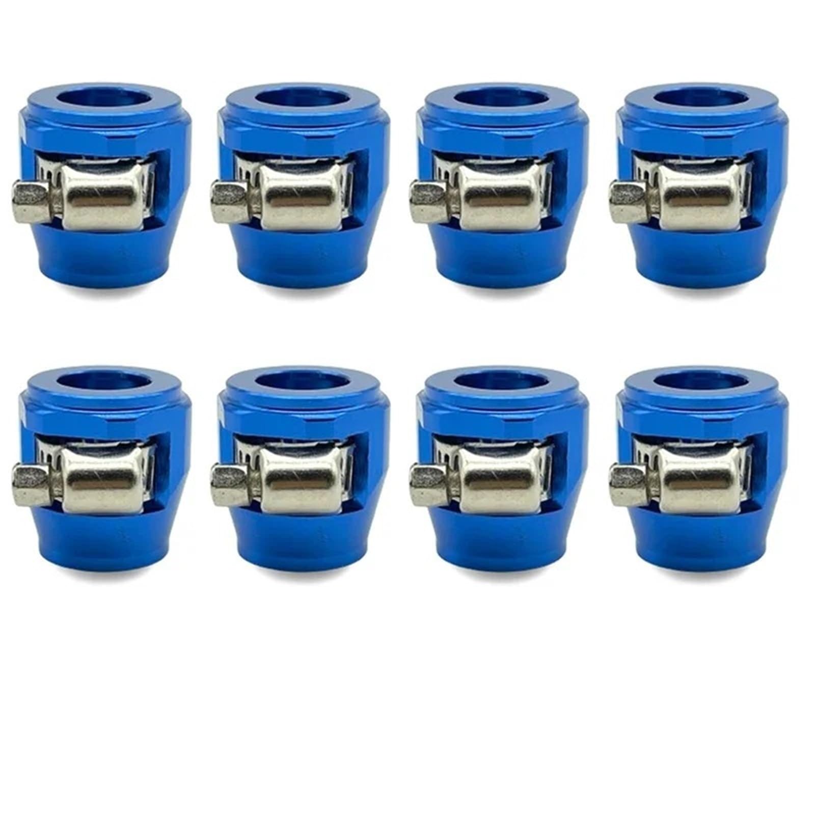 Dsfihjo 8Pcs An12 Blue Hose Finisher Flexible Pipe Clamp 8Pcs 4An 6An 8An 10An 12An Car Hose Clamp Radiator Modified Fuel Water Pipe Tube Clip Buckle Fitting Oil Clamps End Finisher(8Pcs An12 Blue)