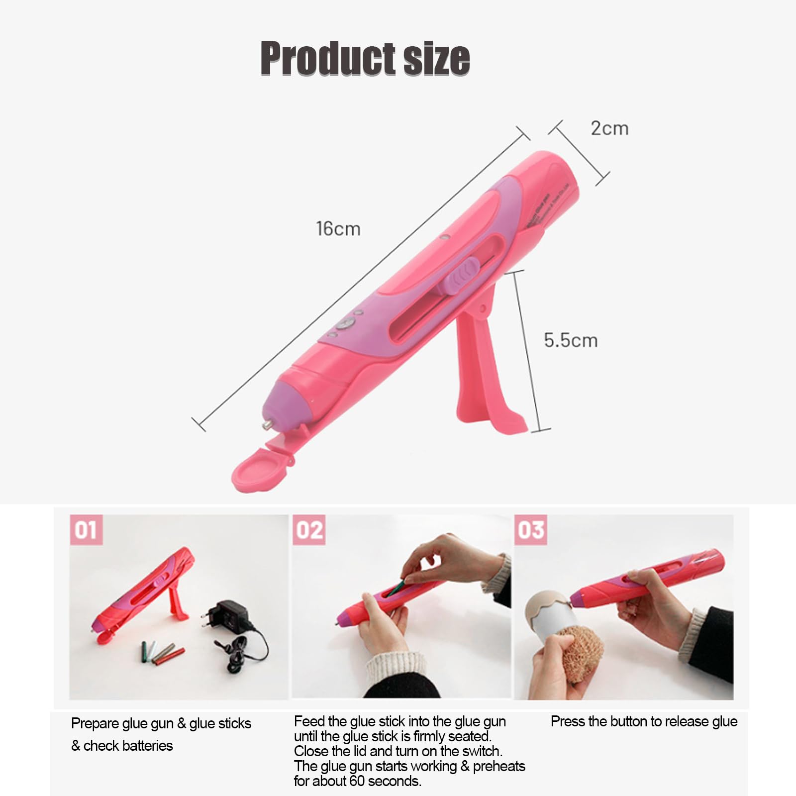 Pistola Per Colla A Forma Di Penna Senza Fili, Mini Pistola Per Colla A Caldo Da 1500 Mah Per Lavori Creativi, Tempo Di Ricarica: 1 Ora, Tempo Di Esecuzione: 20-30 Minuti, Con Supporto, Per