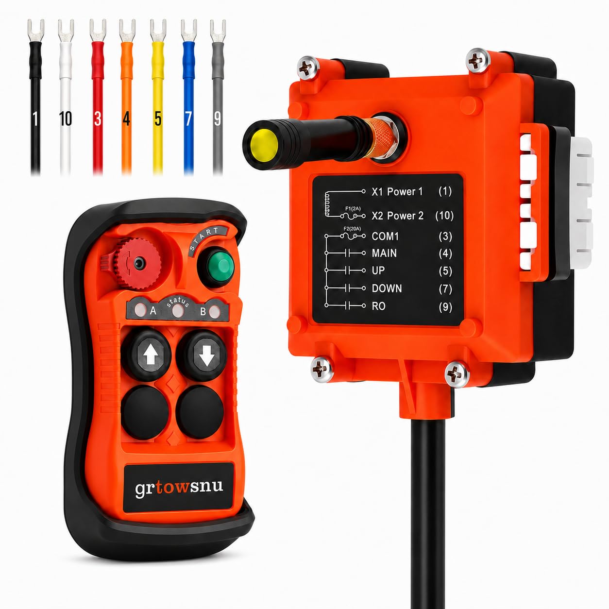 Q200 Télécommande Sans Fil 12-24V 2 Canaux pour Treuil Grue Benne