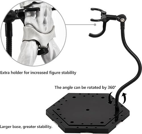 Miniatura 4 de Yocoolfun 3 Pack Black Action Figure Stand,Action Figure Display Holder Stand Base,Compatible with HG RG SD SHF Gundam 1144 Toy,Doll Stop Motion