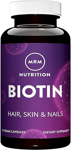 MRM Nutrition Biotin | Cabello + piel + uñas | Energía celular | Vegano + sin gluten | Proyecto verificado sin OMG | 60 porciones