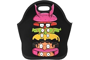 Anime Burgers 3D Neoprene Lunch Box Insulated Bob's Burgers Lunch Bag
