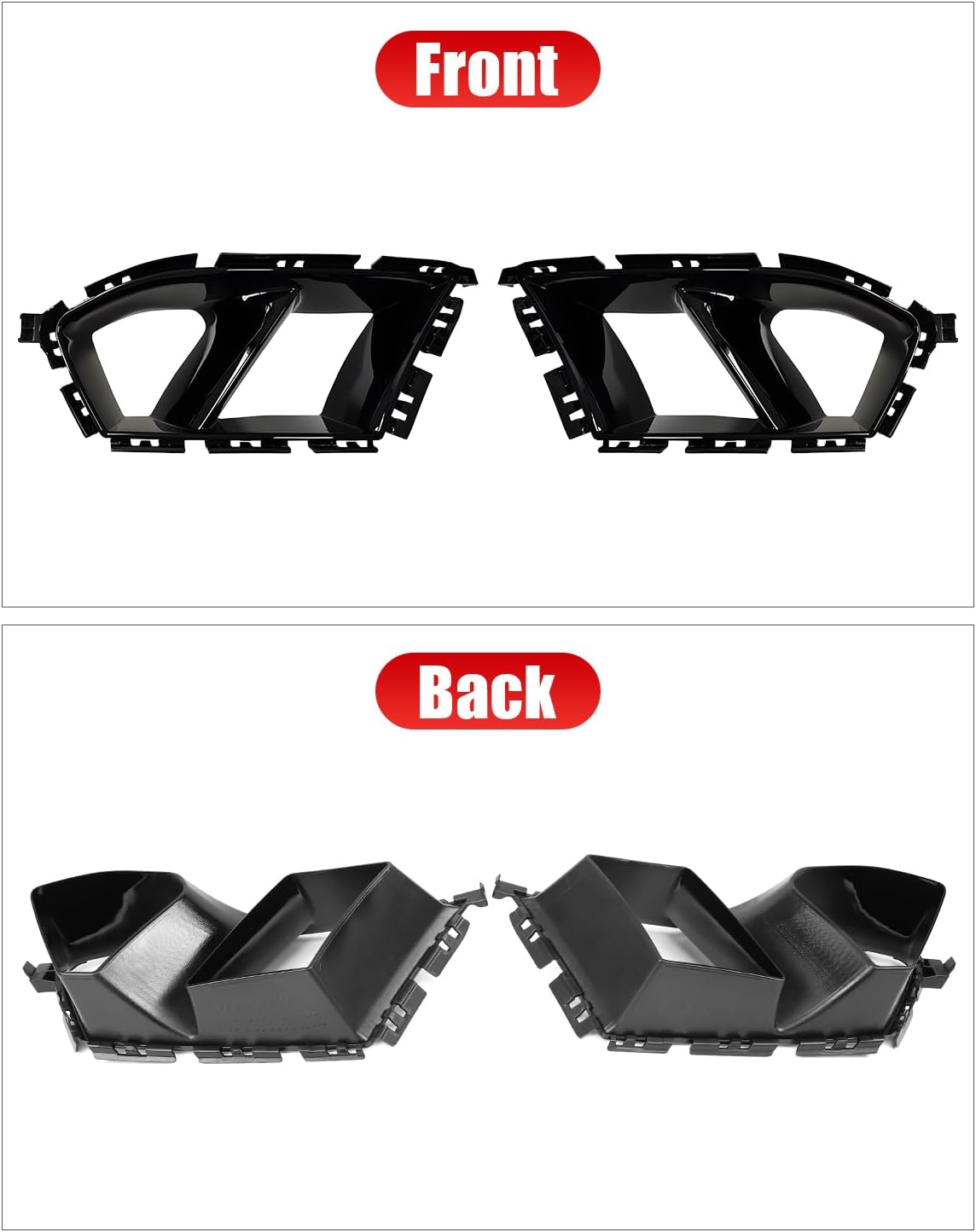 Front Bumper Air Duct Grille Cover for BMW G80 G82 M3 M4 2021-2025, Fog Light Lamp Hood Intake Frame Cover Grille Replacement Decoration Accessories-Glossy Black