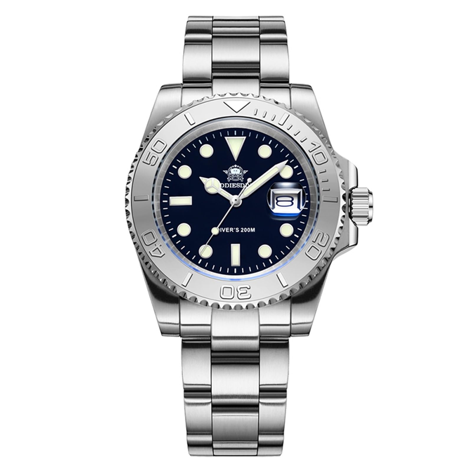EAMOM Reloj de acero inoxidable 200m Diver BGW9 Super Luminoso Reloj Hombre Europa y American Business Quartz Watch