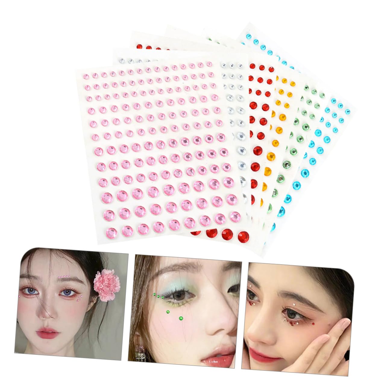 Healeved 24hojas Gemas Faciales Autoadhesivas Para Maquillaje Para Fiestas Bodas y Festivales