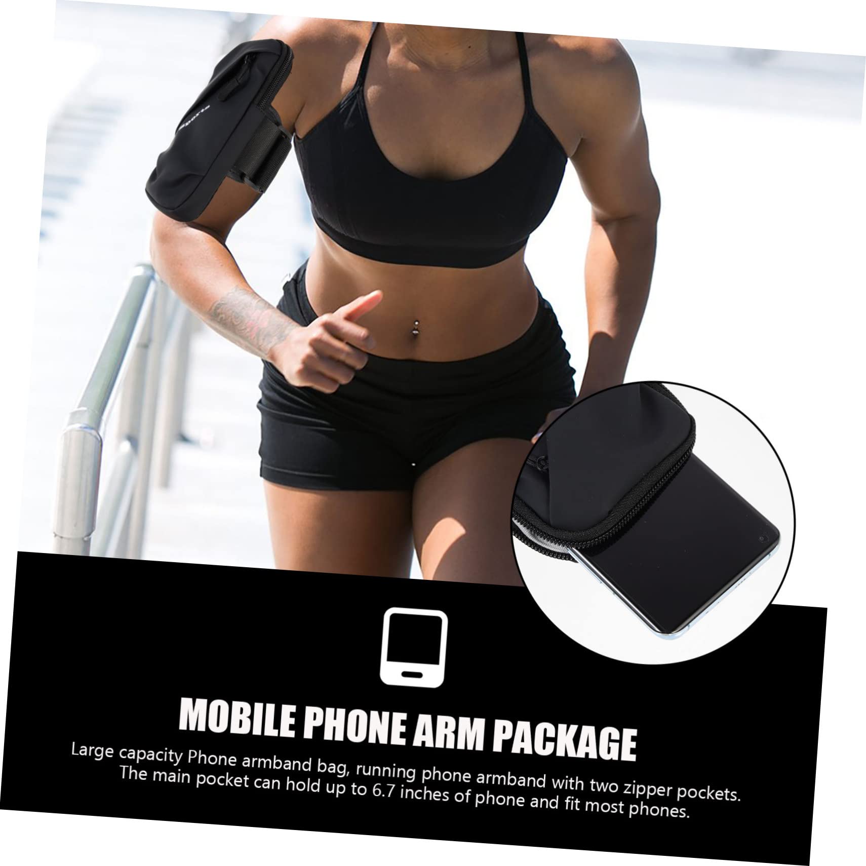 Uonlytech 3pezzi Bracciale Per Smartphone Braccio e Fitness Per Jogging e Allenamento All