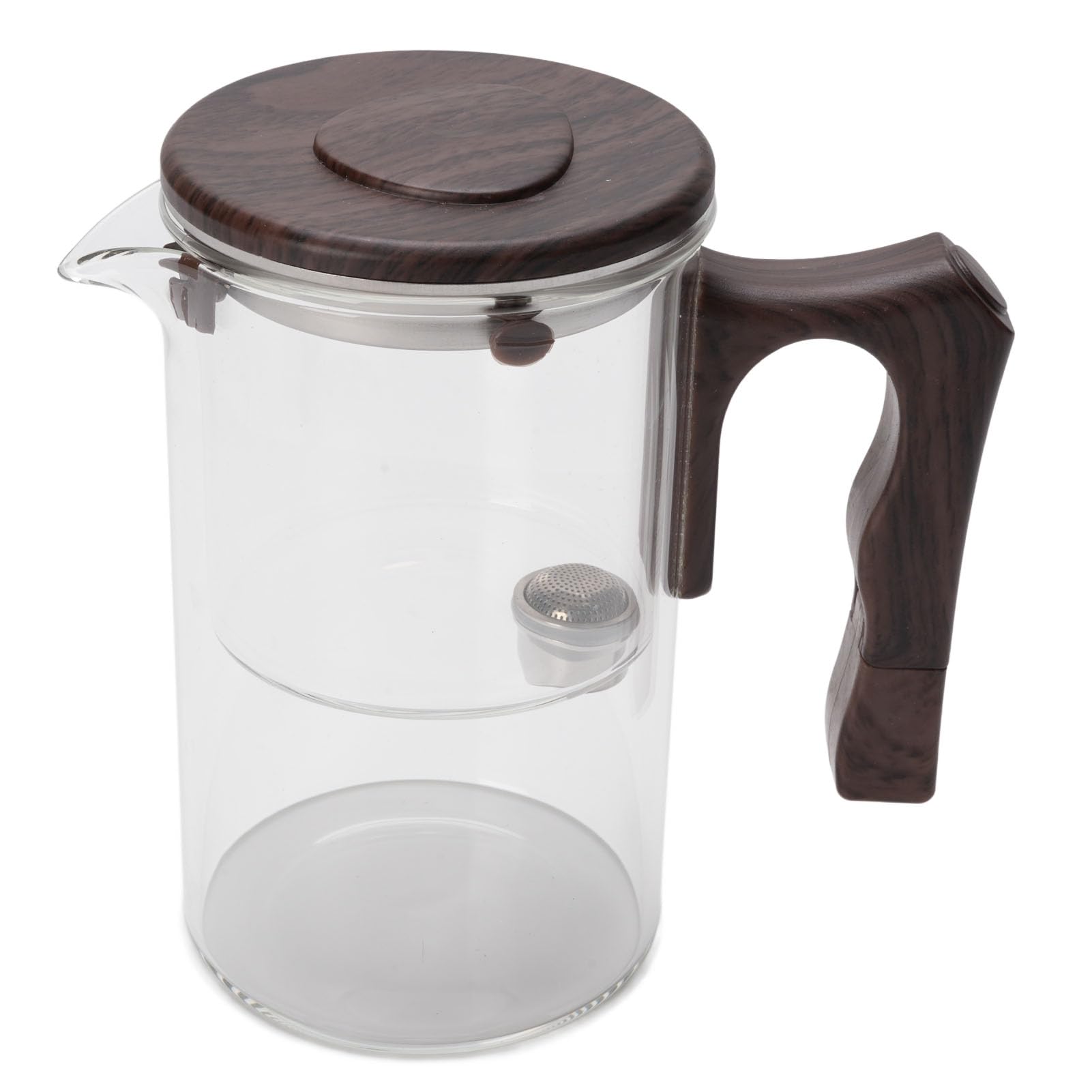 SEAFRONT Glas-Teekanne mit Sieb, Hitzebeständiger Glas-Teebereiter mit Edelstahl-Teesieb, Herausnehmbare Innenauskleidung, Holzgriff, Feine Filterung für Losen Tee, Zuhause und Büro (Transparent 750