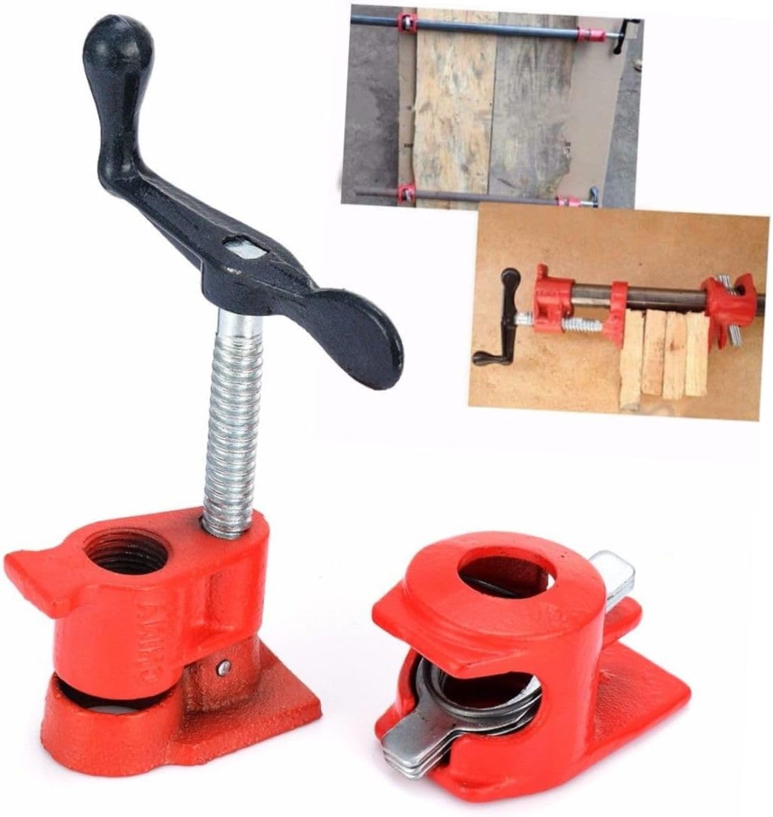Woodworking Clamp Kit 3/4 In. Heavy Duty F-clamp Water Pipe Bracket for Cabinet Making