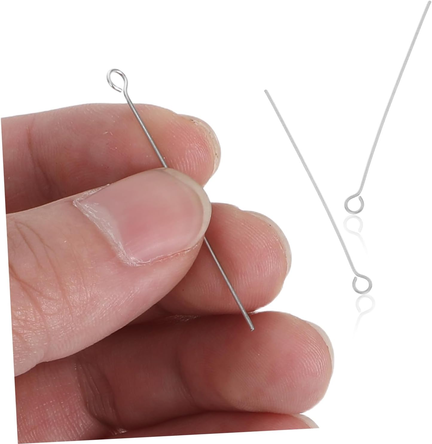 SUPVOX Stainless Steel Eye Pins Silver Open Eye Head Pins Rust Resistant and Resist Bending 300pcs for Jewelry Making for DIY Craft Beads, Pendants, Bracelets, and Creating Custom