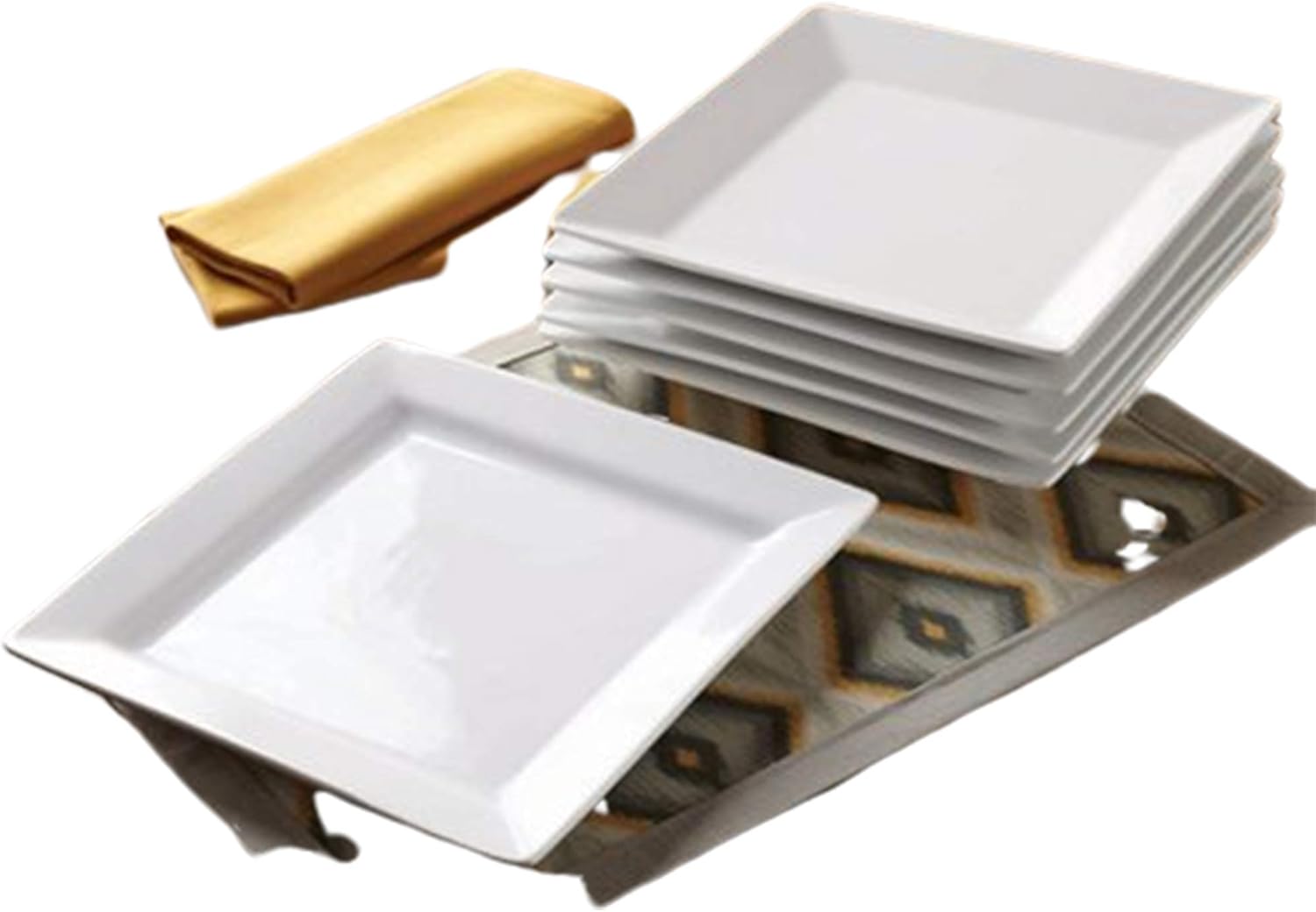 Buy Better Homes and Gardens Square Porcelain Dinner Plates, White, Set