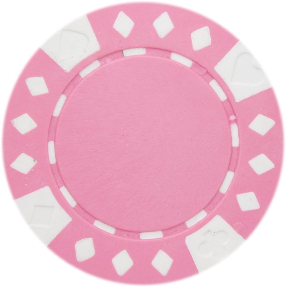 Brybelly Diamond Suited Poker Chips Versatile 11.5-Gram Clay Composite – Pack of 50 (Pink)