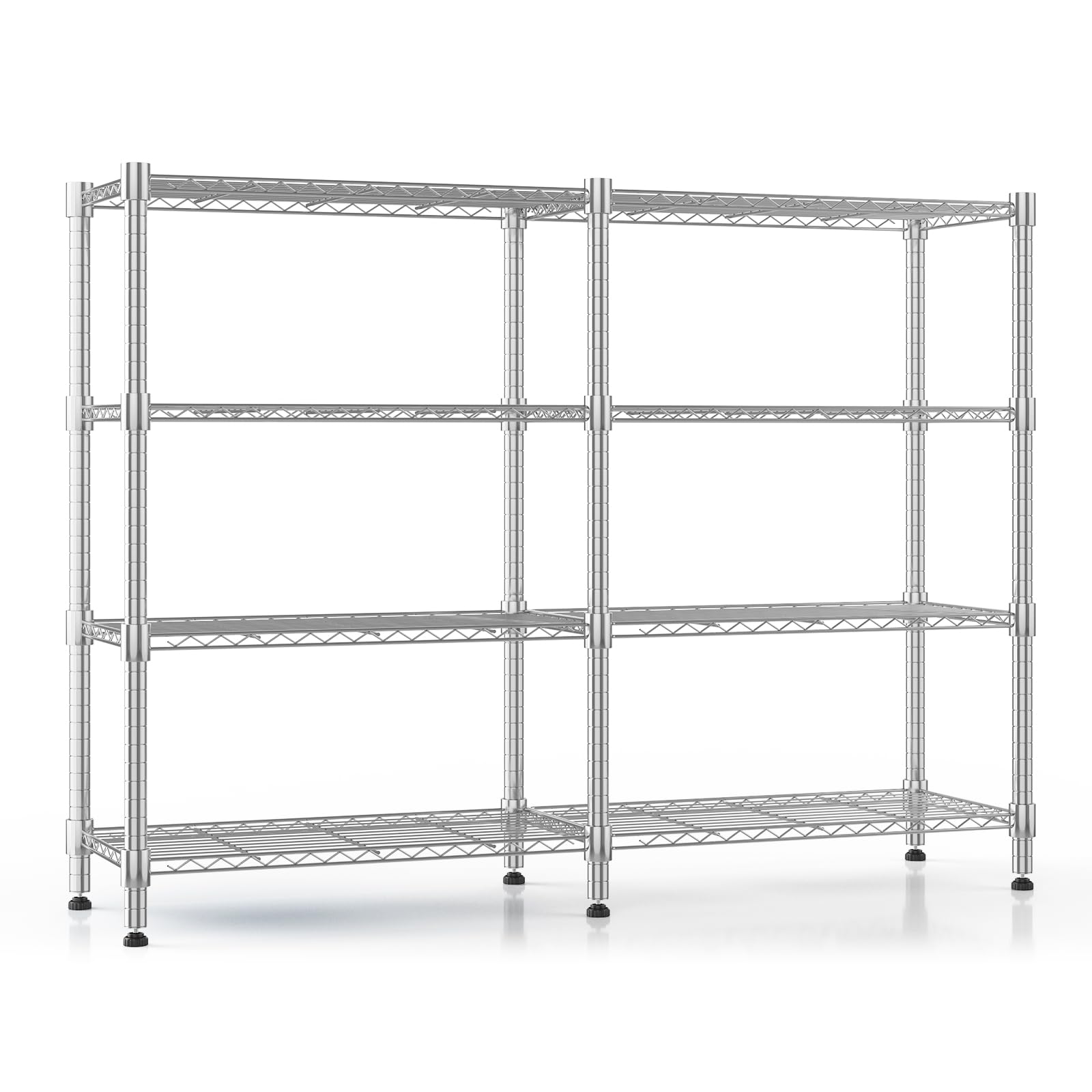 Himimi 4 Tier Heavy Duty Wire Shelving Unit, 152W x 35D x 152H cm, Adjustable Metal Shelving Unit, Large Capacity Storage Rack Shelves Shelf for Garage Pantry Kitchen Shed Utility Room Bedroom, Sliver