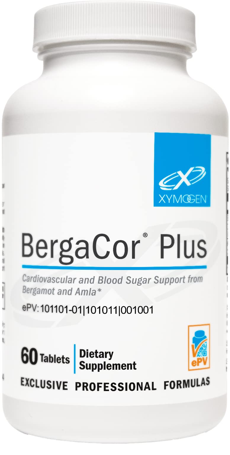 XYMOGENBergaCor Plus - Bergamot Supplement - Polyphenols to Support Cardiovascular Health + Help Maintain Healthy Cholesterol Levels Already Within Normal Range (60 Tablets)