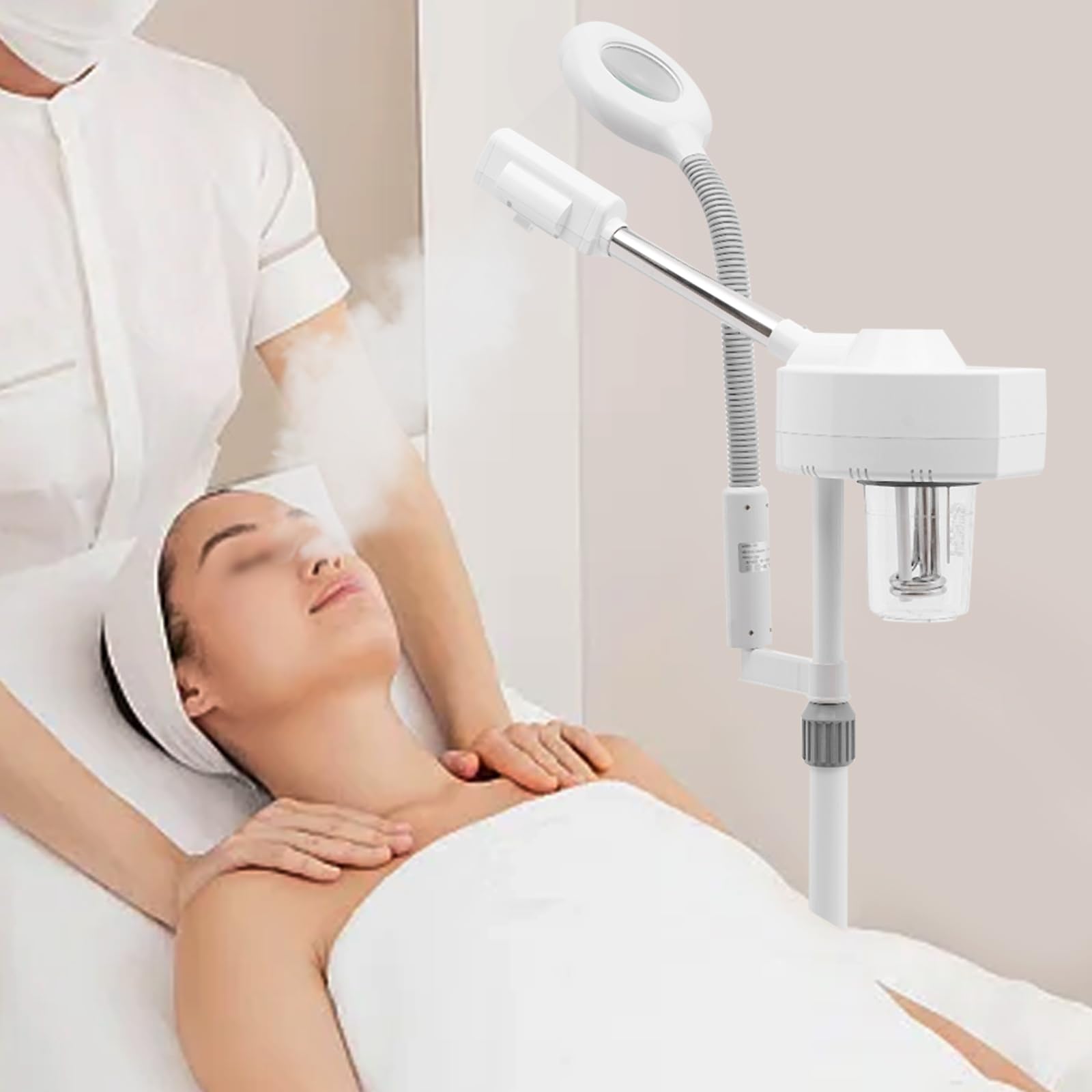 Vaporizador 2 en 1, 750 W, 5 lupas, salón de belleza, centros de bienestar, baños de agua