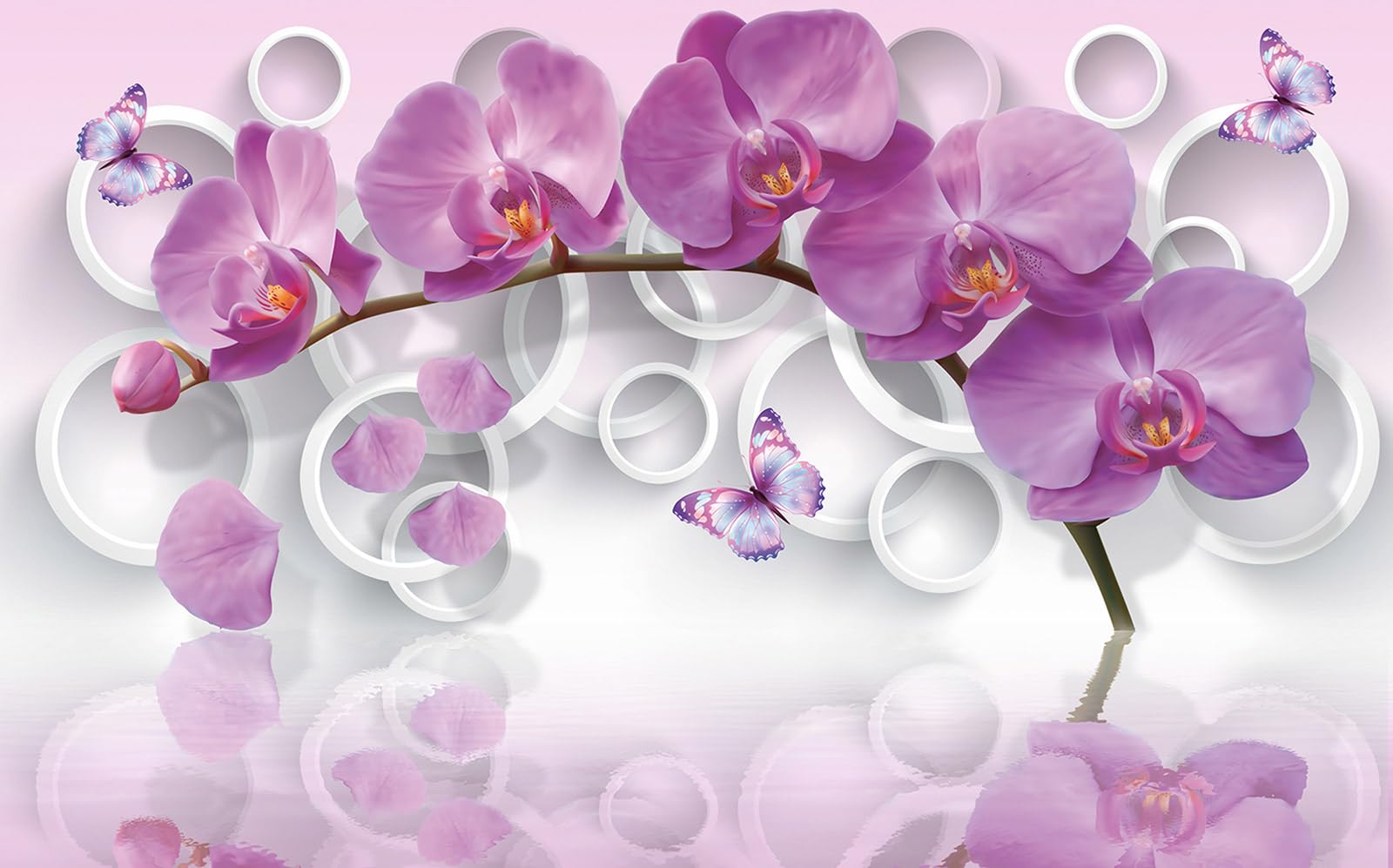 Papier peint panoramique Fleurs Lumalea L390 x H243 cm pour salon