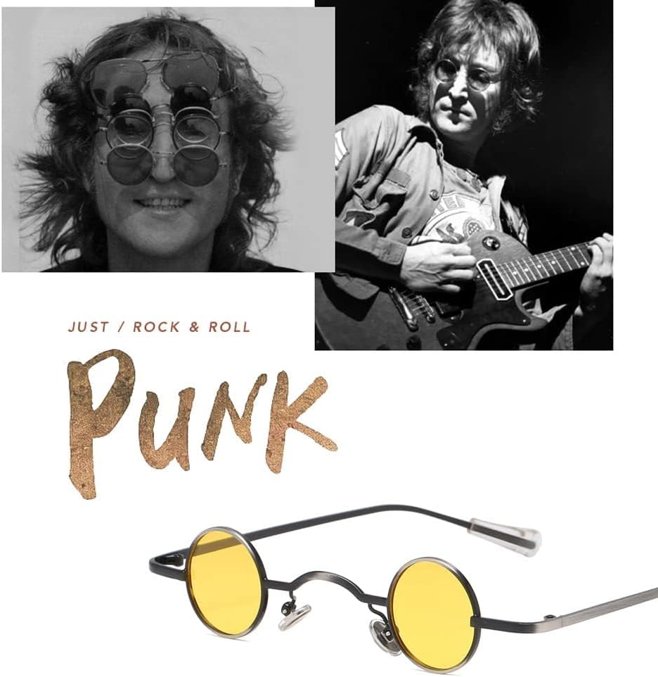 Dollger Punk Polarized Sunglasses 70s Hippie Circle Small Sun Glasses - Image 5