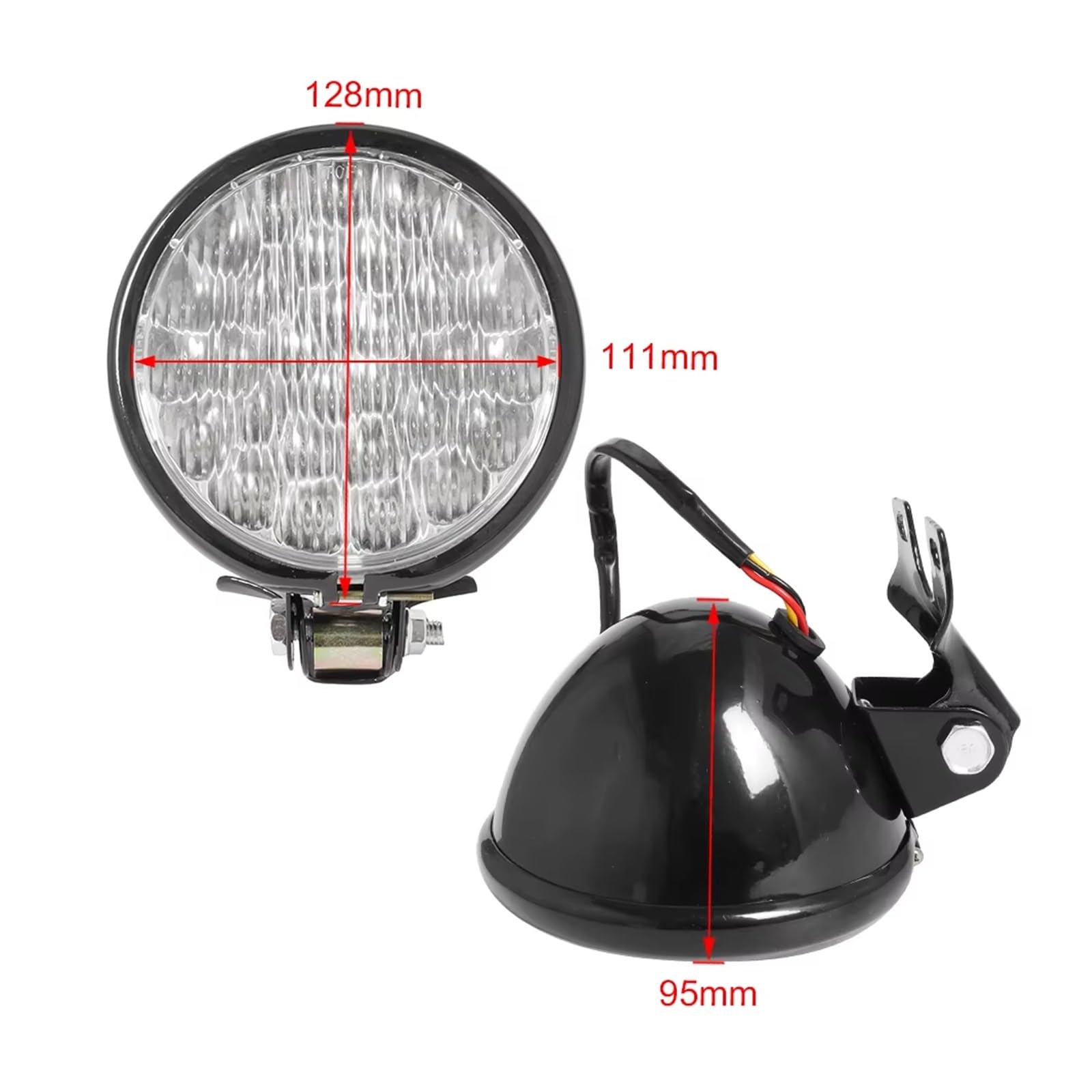 Proyector Moto Faros Delanteros Faro Delantero LED Universal De 35 W para Motocicleta Retro 12 V CC Redondo para Scooter Luces Delanteras Vintage