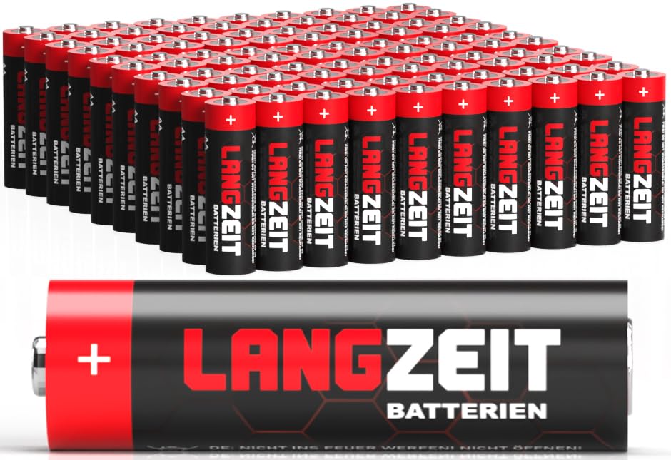 Langzeit Batterien AA 100 Stück Premium Mignon LR6 Alkaline Batterie 1 5V