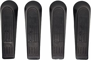 Handy Housewares Heavy Duty Non-Marking Plastic Door Stopper Wedge - 4 Pack (1 Set)