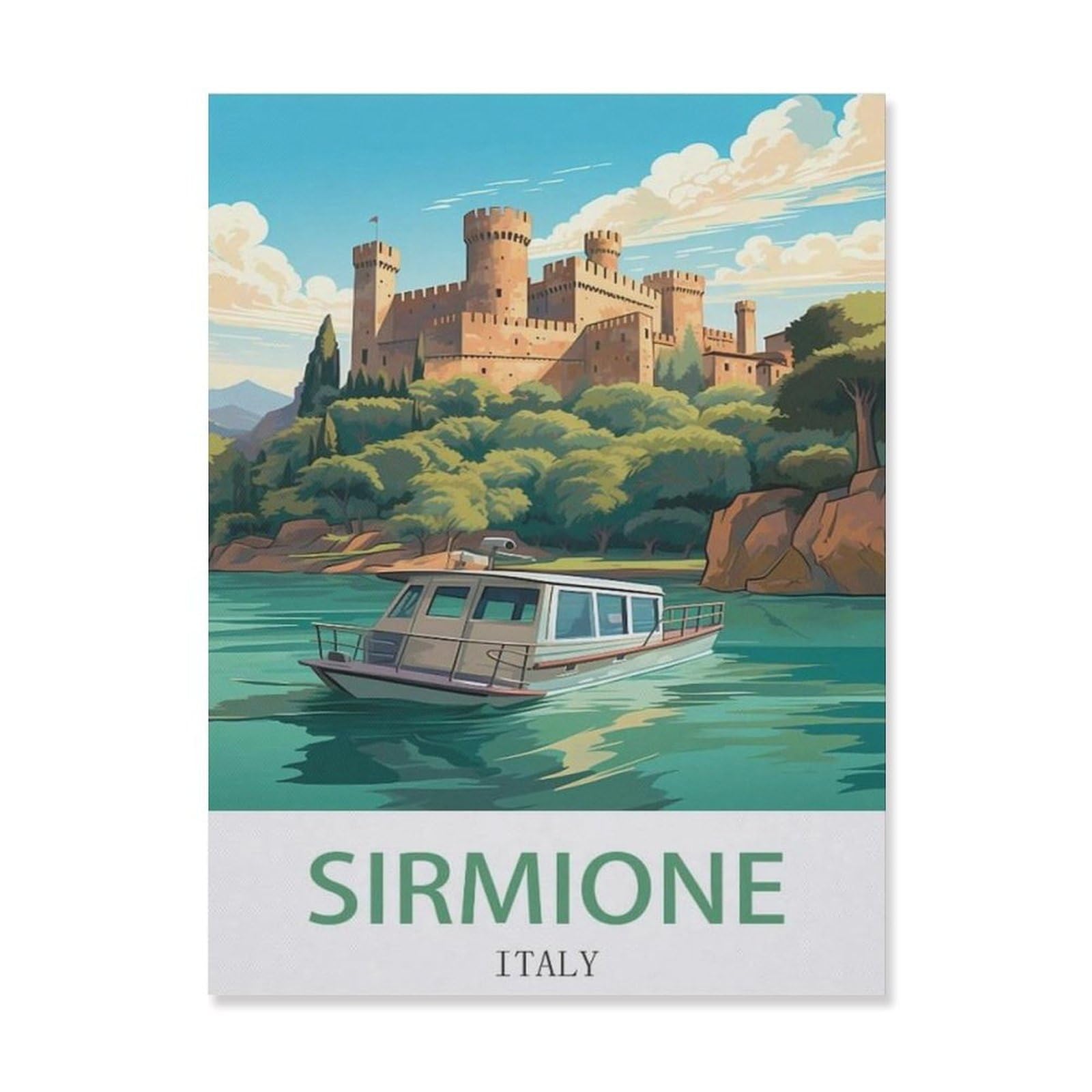 Sirmione Italy，Funny Toilet Poster Sign, Vintage Metal Tin Sign, Bathroom Poster, Bathroom Decor, Home Wall Decor Art Tin Sign Plaque(20x30cm）8x12 inch-EH4