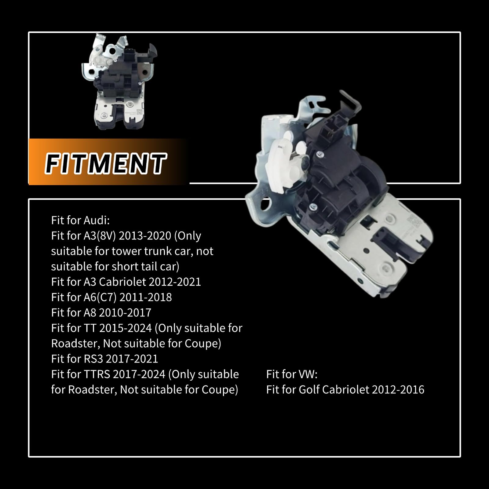 Amazon.com: McrGinly 4H0827505 4H0827505A Rear Trunk Lock Latch