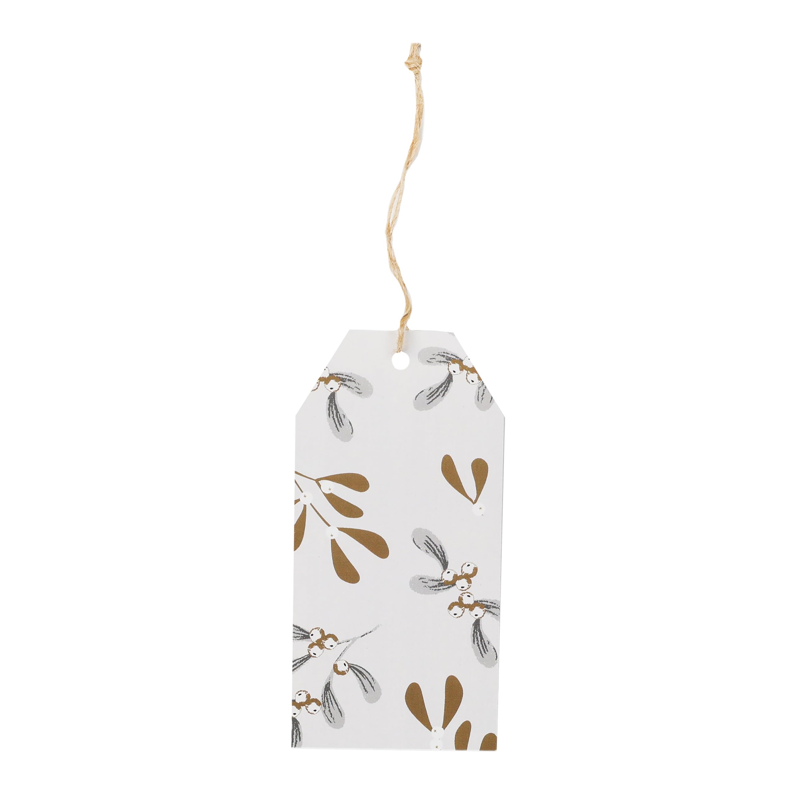 Talking Tables - Lot De 8 Étiquettes Cadeaux Kraft Pour Noël Et Anniversaire - 10x5 Cm Avec Ficelle - Style Blanc Et Doré
