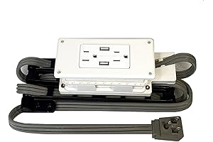 Low Profile In-Drawer Charging Station with USB Outlets and Cord Management