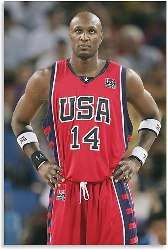 Lamar Odom - Póster de pintura en lienzo con diseño de jugador de baloncesto americano Dream Team Star 1 Gifts - Póster decorativo para pared,