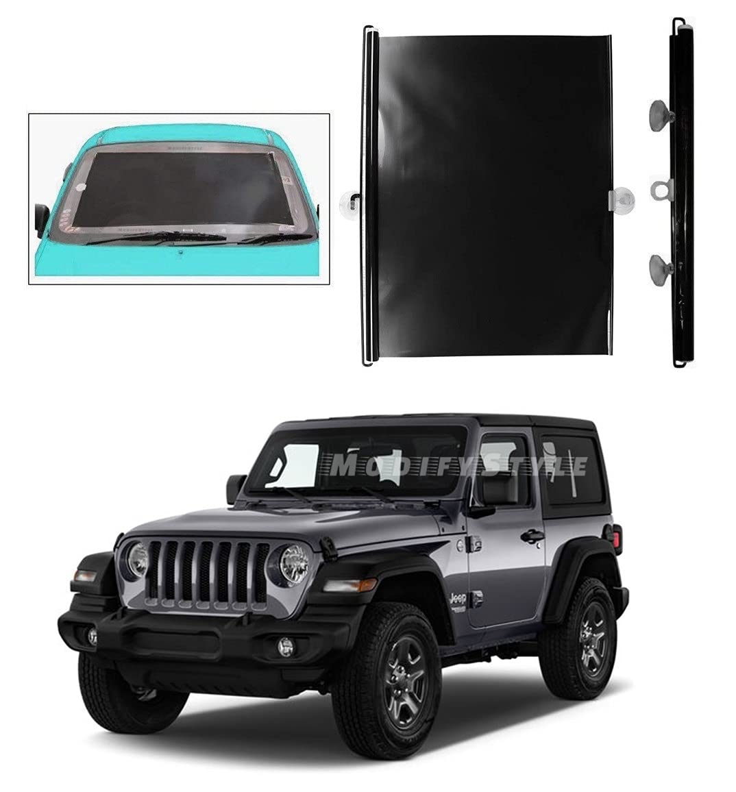 ModifyStyle Front Window Sunshade Suitable for Jeep Wrangler (2019 to