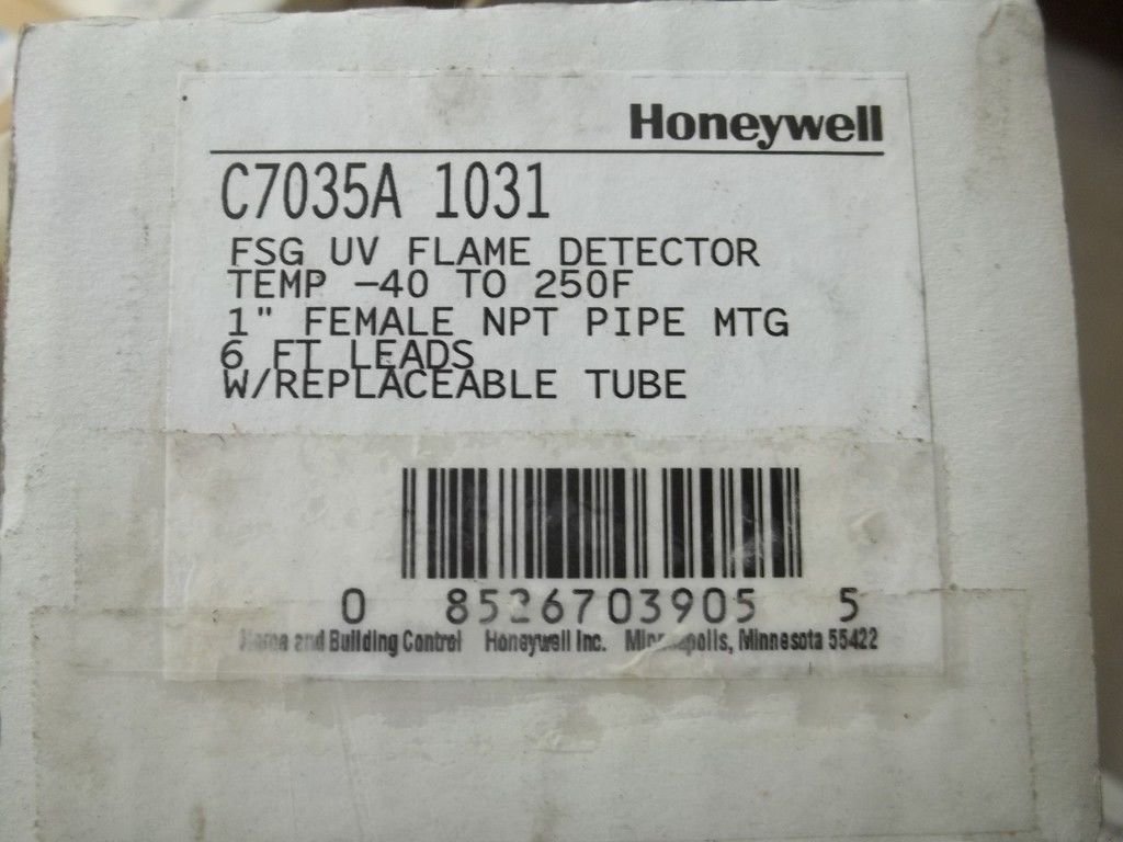Honeywell C7035A1031 Minipeeper Ultraviolet Flame Detector Sensor, NEMA