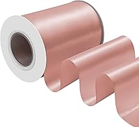 Vista 286 de Cinta de satén rosa polvoriento de doble cara, 3/8 pulgadas x 50 yardas, cintas de poliéster rosa polvoriento para envolver regalos, cinta de tela