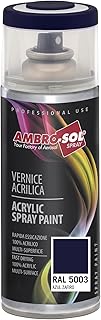 AMBRO-SOL - Pintura acrílica en spray, color Azul Zafiro, RAL 5003, resultado profesional en múltiples superficies, exteriores e interiores, 400 ml