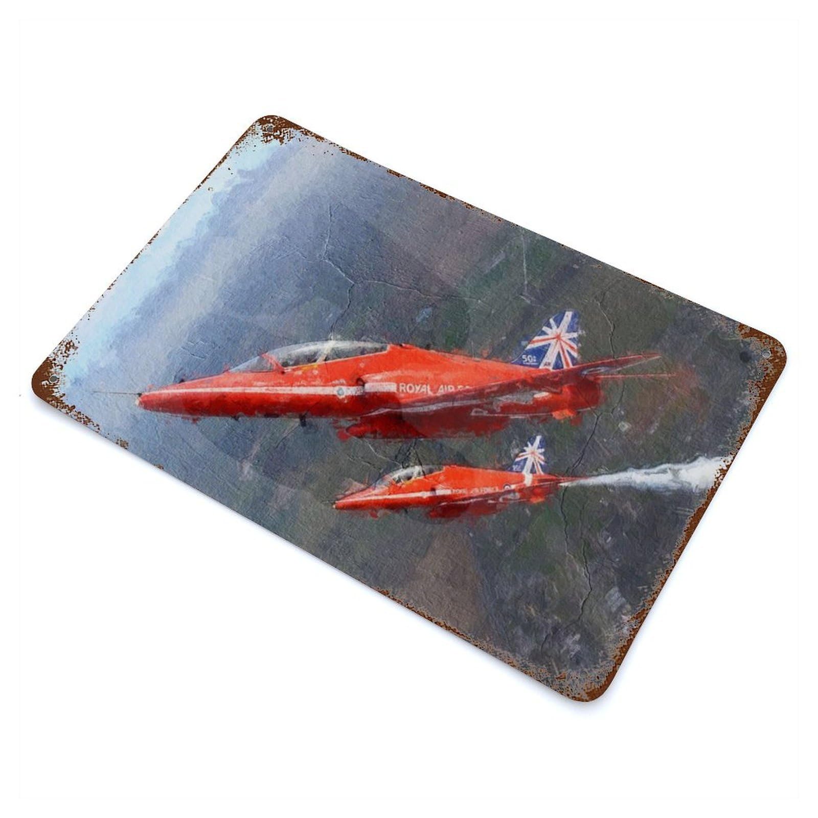 Team British Vintage Rust Metal Sign 11.8"x7.9", Ideal for Basement, Hobby Room And Garage Decor