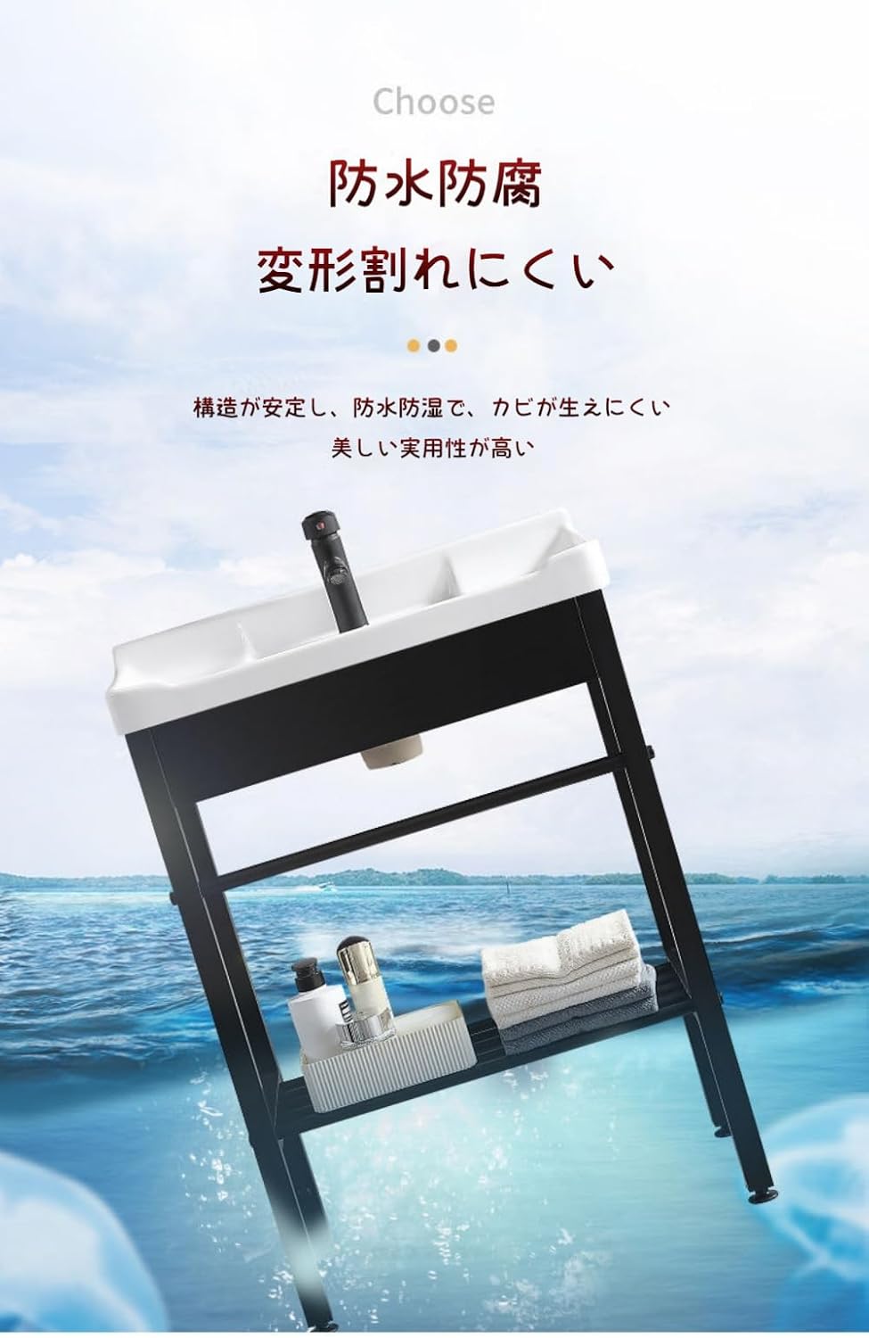 WGM新登場流し台 ガーデンシンク 屋外 多機能の流し台 キッチンシンク ステンレス製簡易 ホットおよびコールド蛇口付き キッチンシ