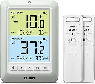 冷蔵庫温度計 アラーム付き デジタルワイヤレス冷蔵庫 冷凍庫温度計 最大最小温度記録 マグネット付き スタンドオプション ホームレストラン用