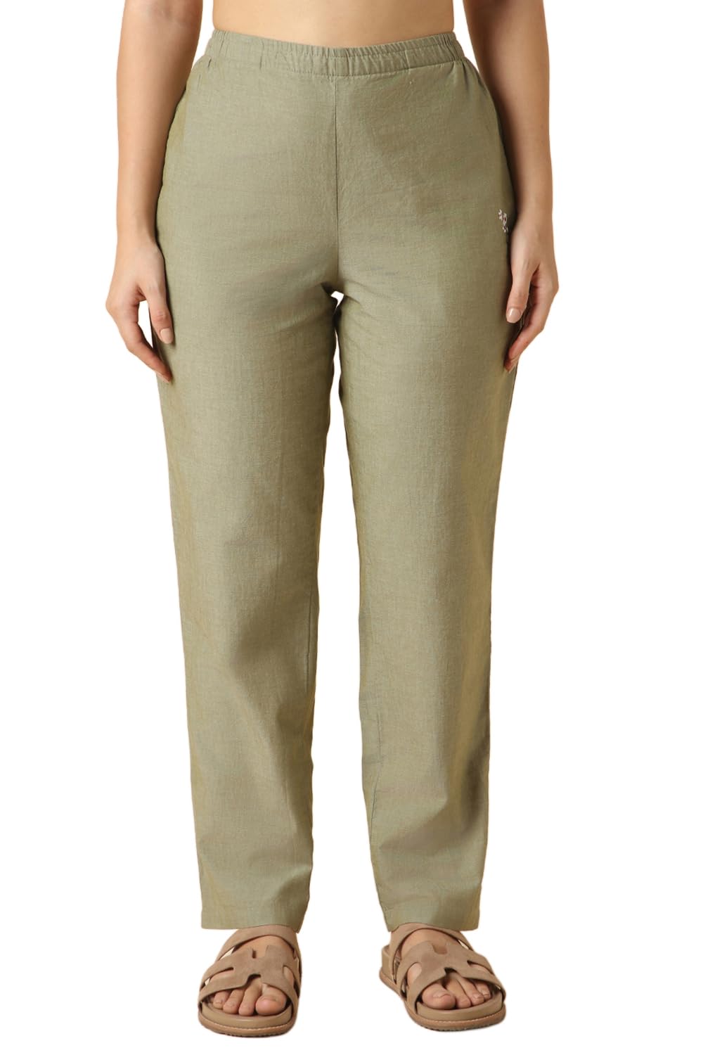 van heusen Women’s 100% Cotton Chambray Lounge Pants | Inside Drawstrings & Functional Side Pockets | Ultra-Soft Fabric | Relaxed Fit | Sweat Absorbent | Breathable Fabric | At home pyjamas | All-Day Comfort | Style 32301-picture-44
