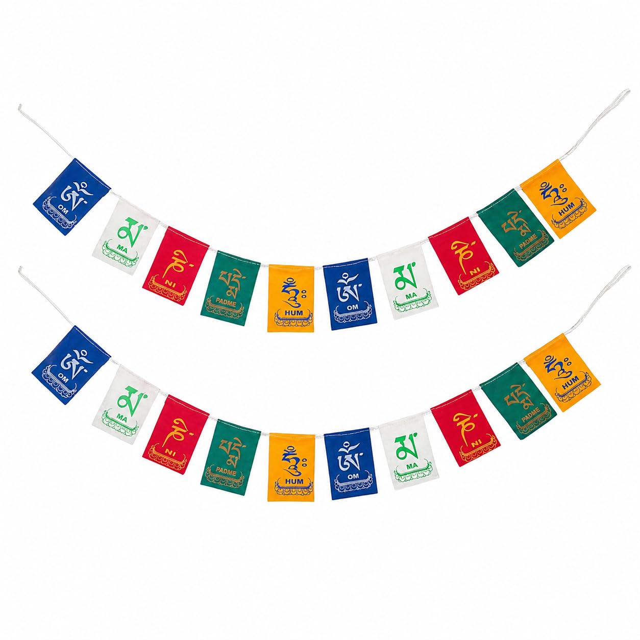 VOILA Hanging Tibetan Buddhist Prayer Flags, For Car, Home and Bike, Ladakh Flags, Nepal Flags, Om Mani Padme Hum, for Spiritual protection, good luck, and blessings, Pack of 2-image-9