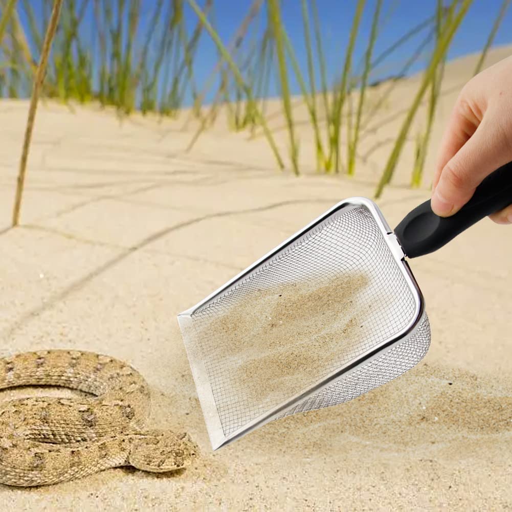 Edelstahl Sandschaufel Für Terrarien - Praktischer Reiniger Für Reptilienstreu