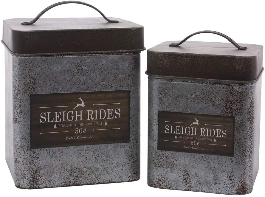 Wing Tai Trading Set of 2 Sleigh Rides Boxes with Lids