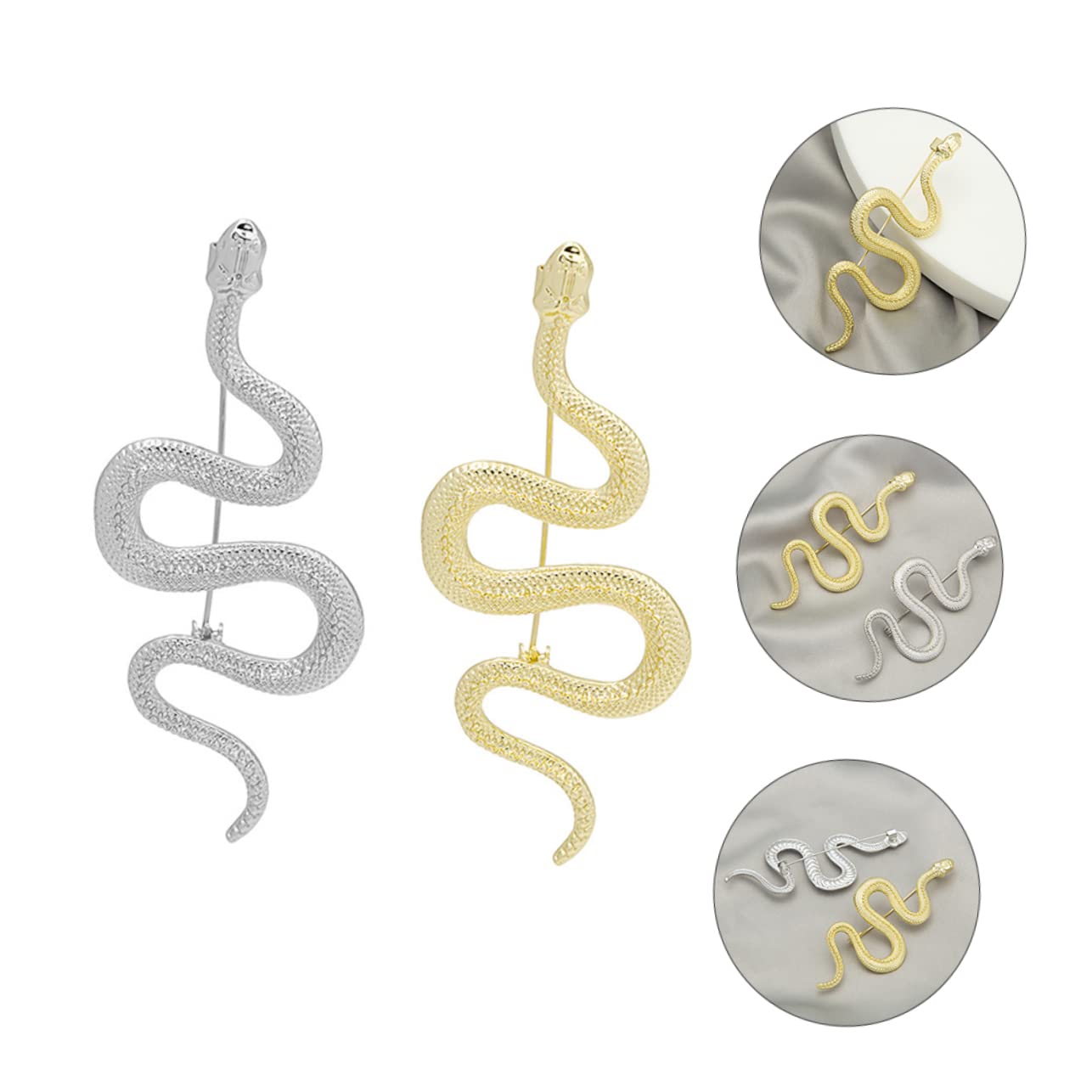 Broches de Solapa, 2 Unidades, para Parejas, con diseño Divertido de Animales, Estilo Vintage gótico Punk, Forma de Serpiente, Ideales para Bodas y Abrigos.