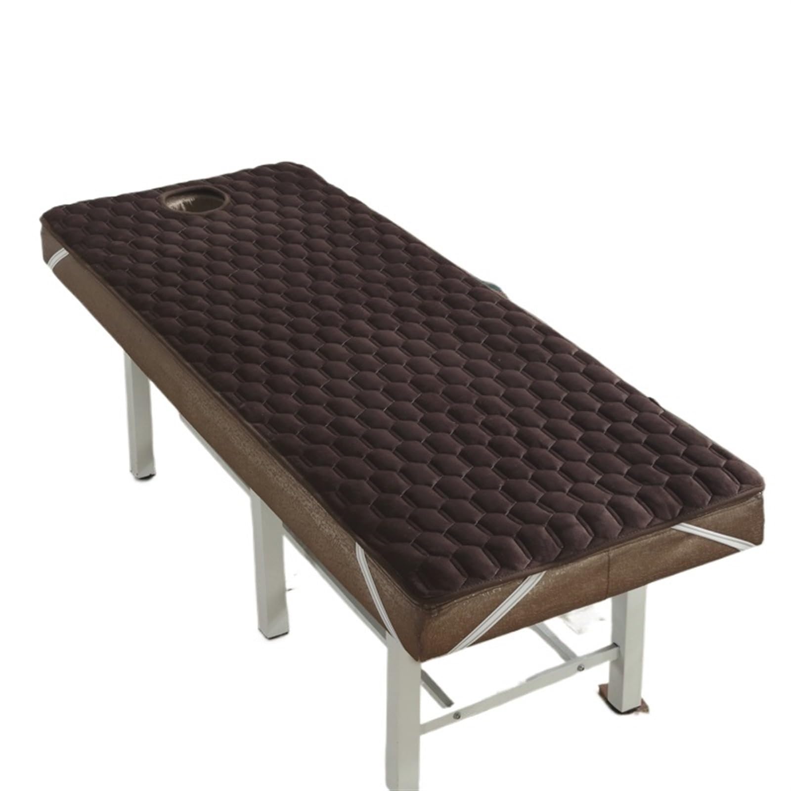 Topper for Massage Bed Beauty Salon Bed Mattress Toppers Thickened Cushion Anti Slip Room Mat Tuina Massage Pad With Hole(Coffee,80x190cm)