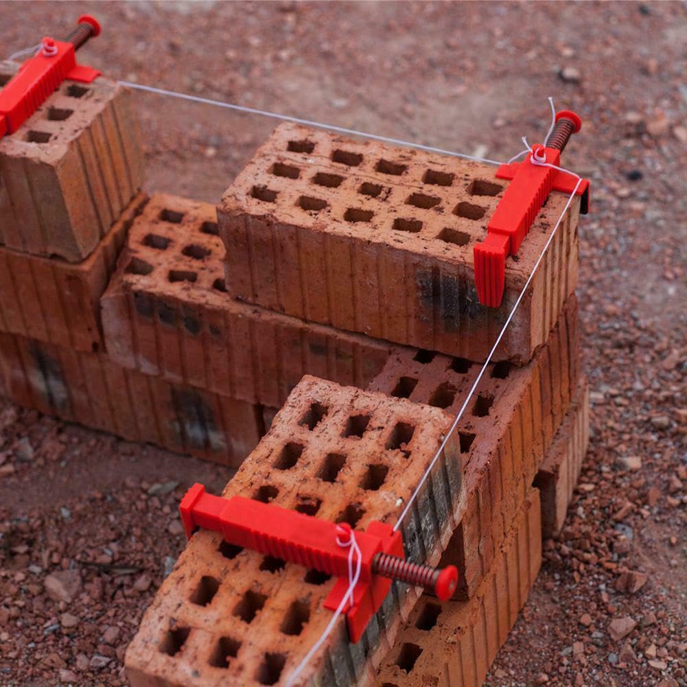 Lot de 4 pinces pour revêtements de brique, tiroir, truelle de maçonnerie, outil de fixation pour bâtiment, construction de bâtiments, extracteur de fil de brique, rouge