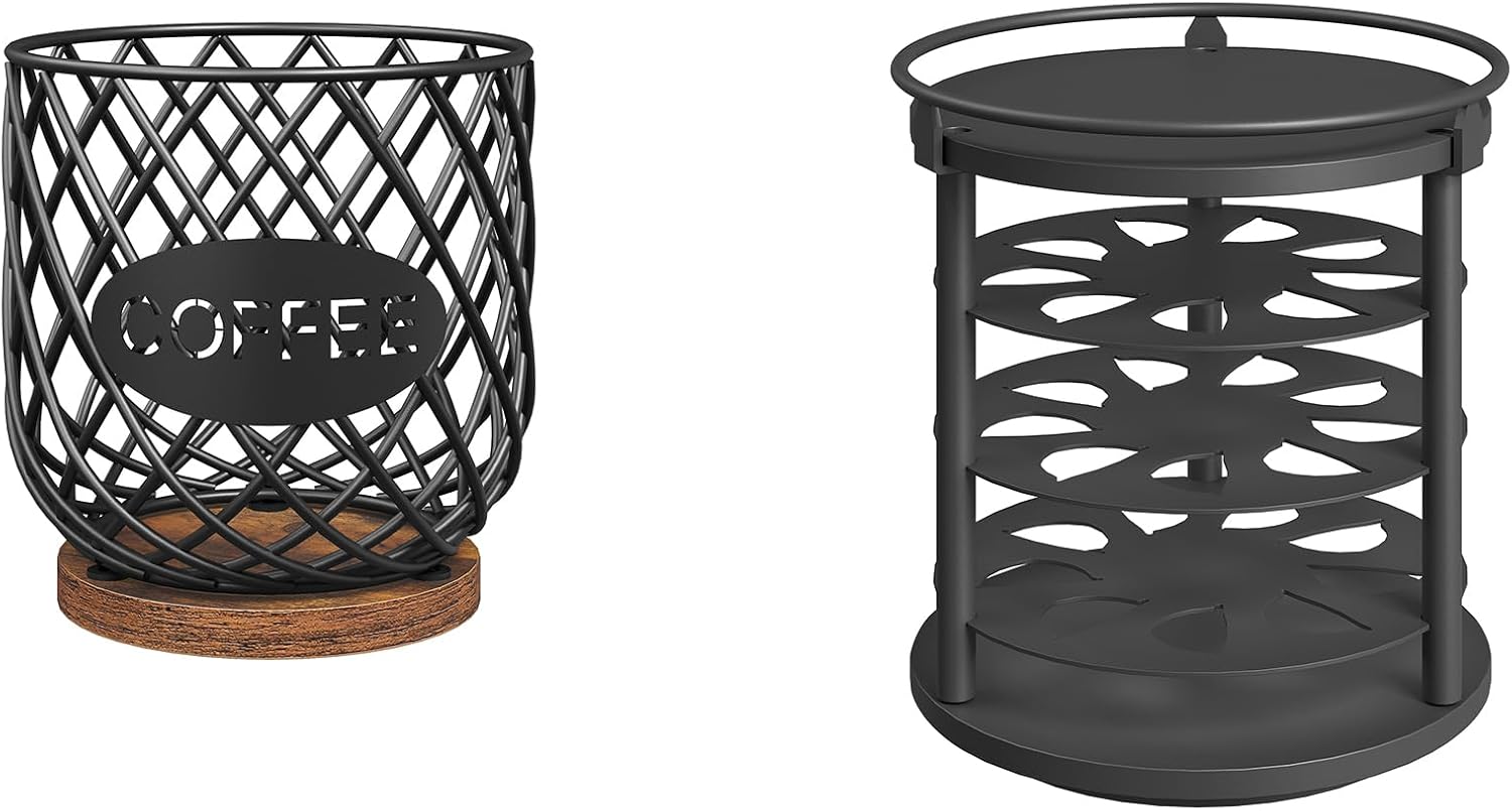 Coffee Pod Holder Organizer, Holder for K Cup, Coffee Pod Holder, Rotating Pod Organizer for Vertuo, KH09BR-KH03BB